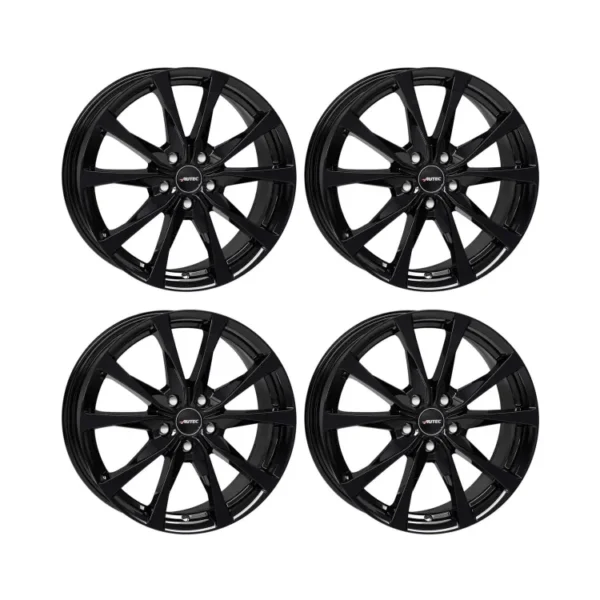 4x AUTEC Felgen Alufelgen BRIXEN 7.0x17 ET45 5x112 Schwarz kompatibel mit VW Golf VII Golf VIII T-Roc Golf VI Passat Beetle Caddy Jetta Tig