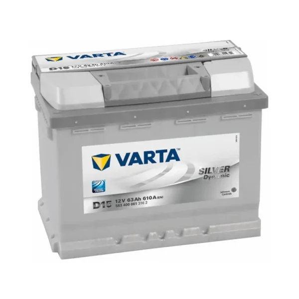 VARTA Silver Dynamic D15 Autobatterie, 563 400 061, 12 V, 63 Ah, 610 A