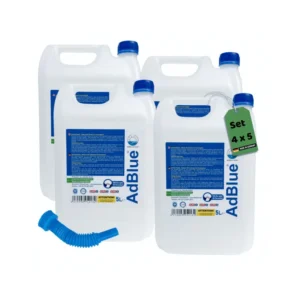ADWELLE AdBlue 4×5L – Hochreine Harnstofflösung mit Ausgießer, für Diesel Euro 4/5/6, ISO 22241/DIN 70070, VDA-konform, NOx-Reduktion, Additiv für PKW& LKW