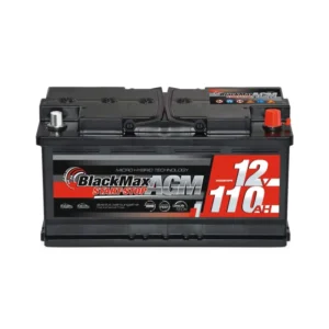 Autobatterie AGM 12V 110Ah Start-Stop BlackMax Starterbatterie VRLA statt 105Ah