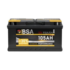 BSA Autobatterie 105Ah 12V +30% Startkraft ersetzt Batterie 100Ah 92Ah 95Ah