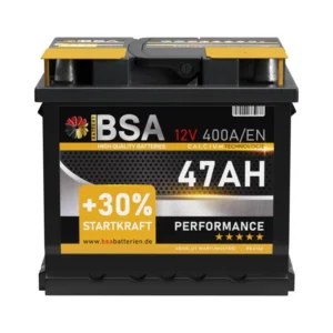 BSA Autobatterie 47AH 12V +30% Startkraft ersetzt Batterie 44Ah 45Ah 42Ah