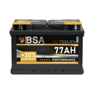 BSA Autobatterie 77Ah 12V +30% Startkraft ersetzt Batterie 72Ah 74Ah 75Ah