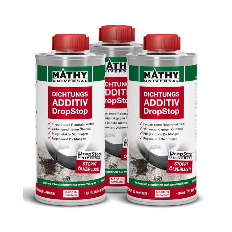 MATHY-DropStop Dichtungs-Additiv, 3 x 250 ml, Hochwirksames Öl Additiv