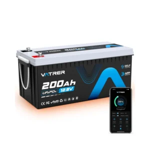 VATRER POWER 12,8V 200Ah LiFePO4 Batterie mit Selbstheizung & Bluetooth